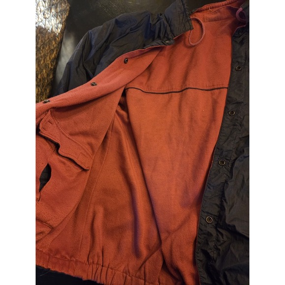 Vintage Navy Blue Windbreaker Reversible Red Snap Button Jacket Womens 22 - Picture 3 of 5